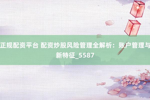 正规配资平台 配资炒股风险管理全解析：账户管理与新特征_5587