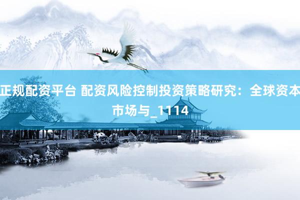 正规配资平台 配资风险控制投资策略研究：全球资本市场与_1114