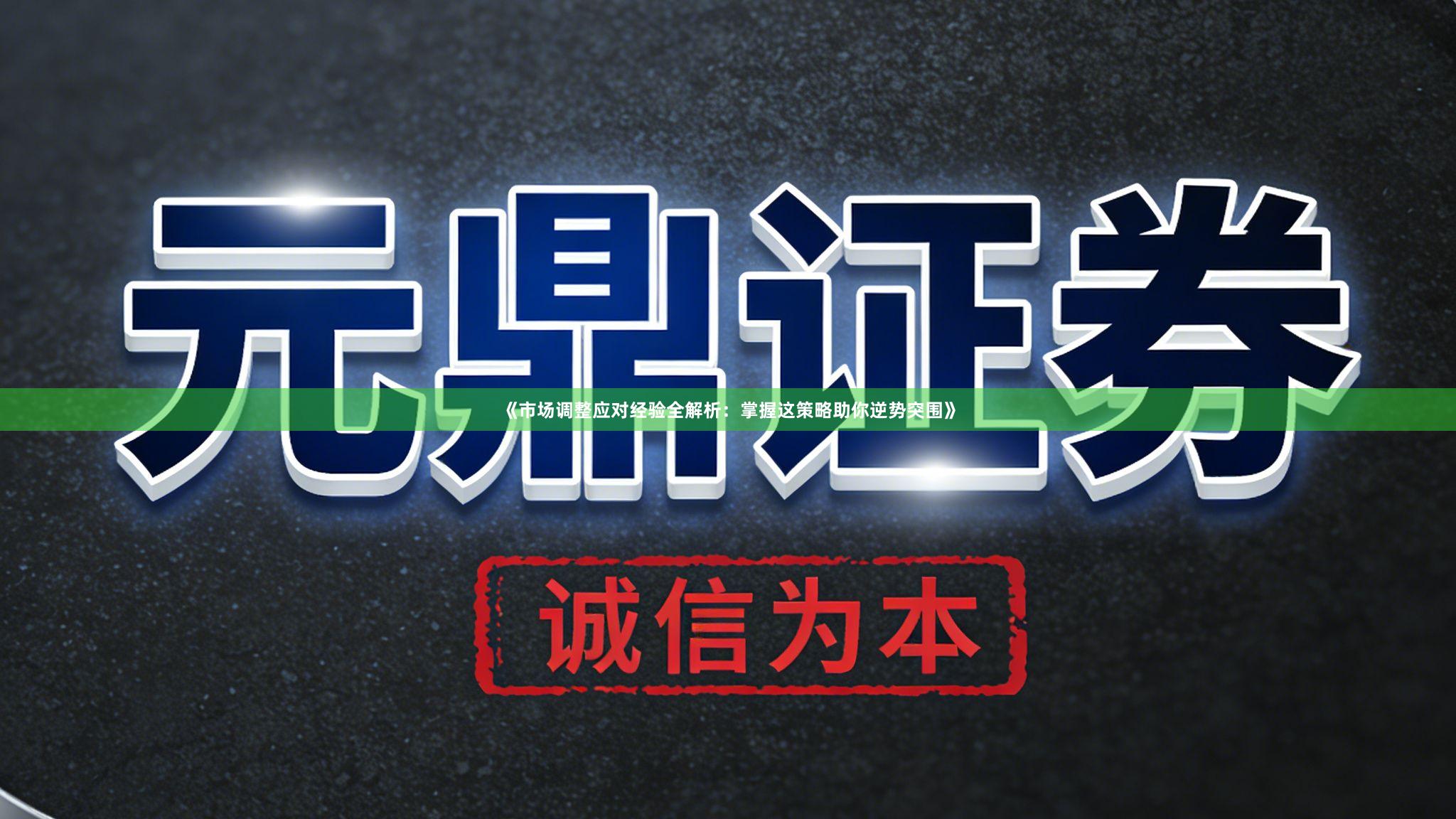 《市场调整应对经验全解析：掌握这策略助你逆势突围》