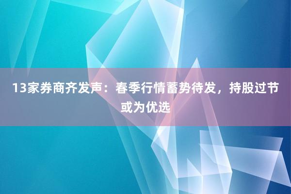 13家券商齐发声：春季行情蓄势待发，持股过节或为优选