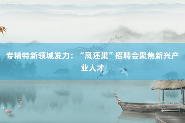 专精特新领域发力:“凤还巢”招聘会聚焦新兴产业人才